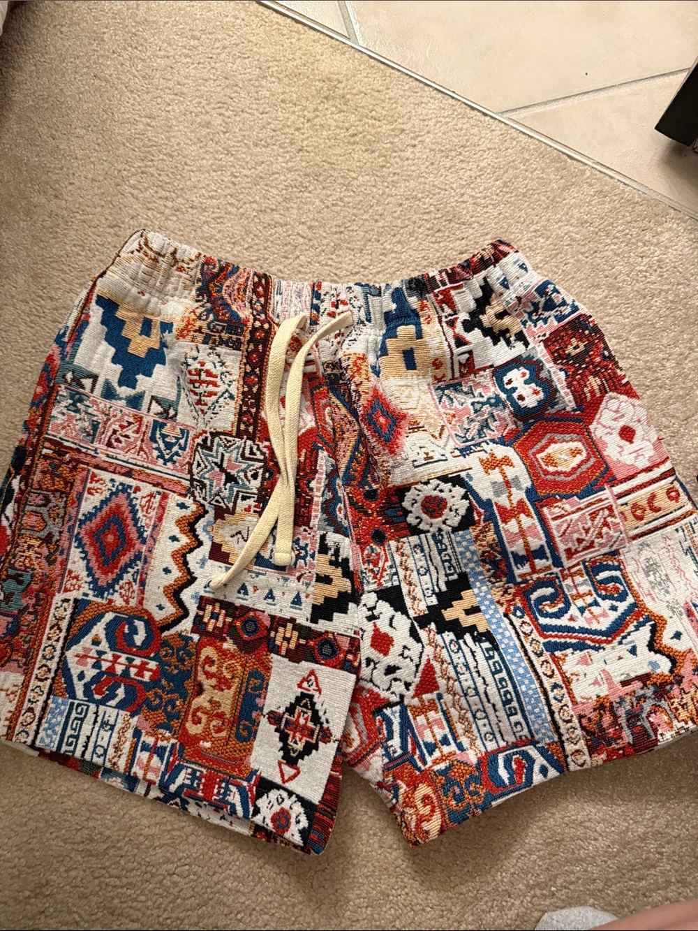 PacSun Multicolor Geometric Drawstring Athletic Shorts